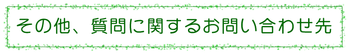 お問い合わせ先 お問い合わせ先